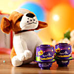 Adorable Dog Soft Toy & Cadbury Lickables