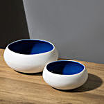 Navy Blue Wok Bowls Set