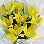 Cheerful Asiatic Yellow Lilies Bouquet
