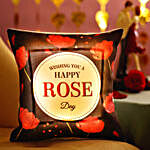 Rose Day Greetings LED Cushion