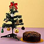 Artificial Xmas Tree & Dates Walnuts Dry Cake