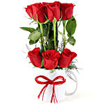 Romantic Red Roses Mug Arrangement
