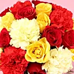 Carnations & Roses Colourful Birthday Vase