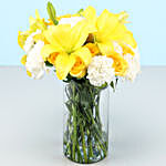 Yellow & White Floral Vase