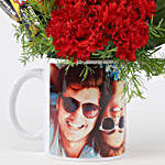 Chocolates Carnations In Personalised Mug