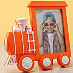 Personalised Orange Train Photo Frame