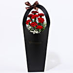 Enthralling Red Carnations Black FNP Sleeve Bag