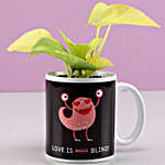 Money Plant In Quirky Love Bug Mug