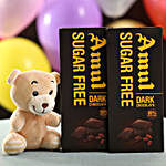 Sugar Free Dark Chocolates & Teddy Bear