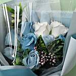 Blue & White Artificial Flower Bouquet