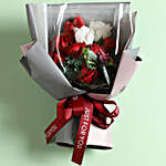 Red & White Artificial Flower Bouquet