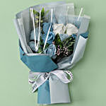 Blue & White Artificial Flower Bouquet