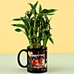 Lucky Bamboo In Black Personalised Love Mug