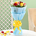 Mixed Roses Blue Bouquet