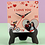 Personalised Red Heart Table Clock