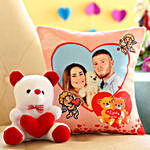 Personalised Teddy Love Cushion Combo