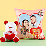 Personalised Teddy Love Cushion Combo