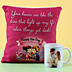 Kiss Day Cushion & Personalised Mug