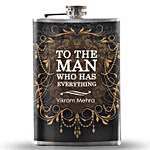 Personalised Man Who Has Everything Hip Flask