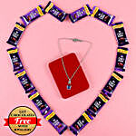 Blue Heart Pendant With Free Chocolates