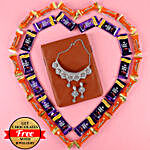Petal Shaped Necklace N Earrings With Free Chocolates