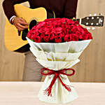 Idyllic Tunes & 100 Red Roses Bouquet