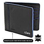 Men's Bi-Fold Black & Blue Wallet