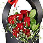 Ravishing Red Roses in Black Sleeve Cake