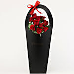 Ravishing 10 Red Roses In Black Sleeve