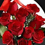 Ravishing 10 Red Roses In Black Sleeve
