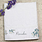 Personalised Floral Print Bath Towel
