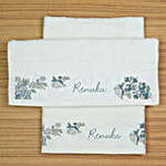 Personalised Floral Print Hand Towel Set