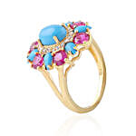 Personalised Turquoise & Ruby Stone Ring