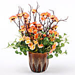 Beautiful Artificial Flowers In Brown Pot