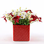 Red & White Artificial Flowers
