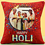 Personalised Holi Wishes Red Cushion