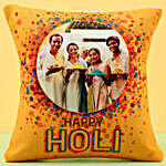 Personalised Holi Wishes Yellow Cushion
