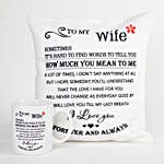 Printed Mug & Cushion For Wife