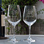 Bride & Groom Personalised Wine Glasses
