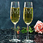 His & Hers Personalised Champagne Glasses