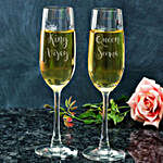 King & Queen Personalised Champagne Glasses