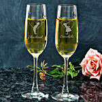 Love Couple Personalised Champagne Glasses