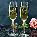 Love Personalised Champagne Glasses