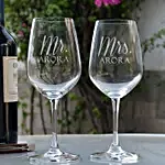 Mr & Mrs Personalised Wine Glasses