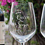 Personalised King & Queen Wine Glasses
