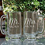 Personalised Mr & Mrs Beer Mugs