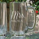 Personalised Mr & Mrs Beer Mugs