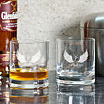 Personalised Wings Whiskey Glasses