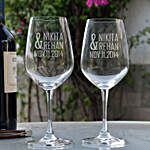 Set of 2 Personalised Wine Glasses