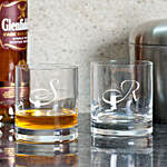 Two Classy Personalised Whiskey Glasses